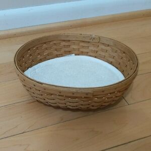 Longaberger Brown Woven Basket with Cream Liner